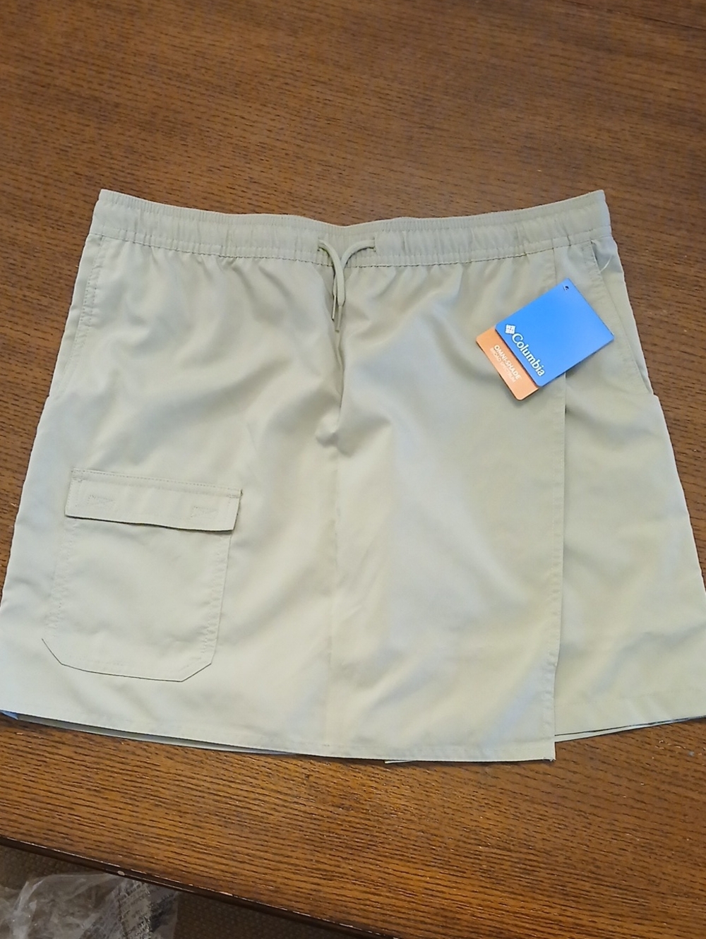 Columbia Kids Olive/Cream Outdoor Cargo Skort with Drawcord